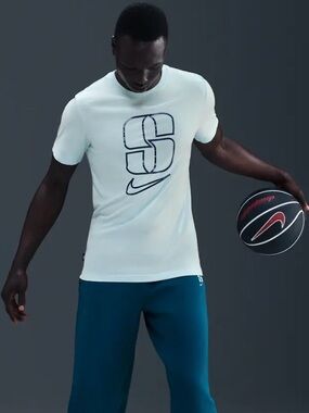 Nike Light Blue Sabrina basketball Graphic Logo Tee